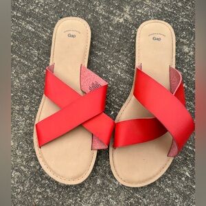 GAP Women's Bold Red and Pink Sandals Size 10 (AA)